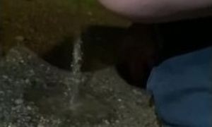 Wife pees pissing outside in public
