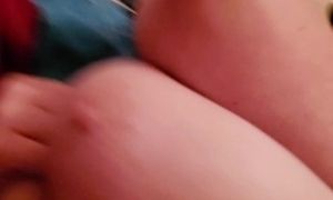 POV Amateur Wife gets crazy for cock as skinny guy cums on her big tits