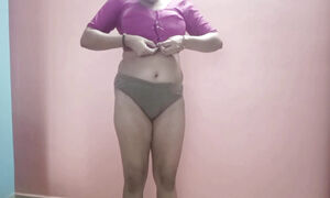 Indian MILF Pallavi in Bra- Masturbating Alone with Big Natural Tits & Dirty Talk Homemade