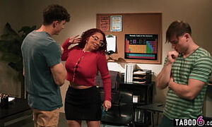 Students double penetrate their mature MILF teacher Kiki Daire
