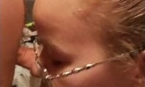 Bathroom Blowjob With Spitting Cum On Dick
