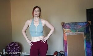 Hot milf doing Yoga in sexy red yoga pants