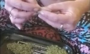 Rolling Joint Topless Boobs Tits Weed Mary Jane Smoking MILF