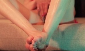 'Caressing my feet and pussy - Short masturbation moment - Feet and Pussy play'