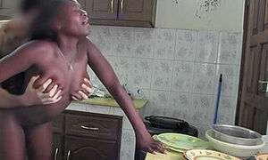 Ebony Hot Milf Housewife Railed In The Kitchen Making A Big Mess! With Charisma Capelli