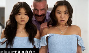 PURE TABOO Asian Stepsisters Lulu Chu & Kimmy Kimm Fulfill Their Stepdad's Doppelganger Fantasy