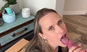 On my way to job interview, had to give my man a deep throat blowjob! Iâ€™m a good MILF!