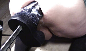 Anal Destruction Using Huge Xxxl Dildo on Industrial Strength Fucking Machine