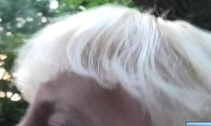'EVA ENGEL: Hot Blonde Fucks Bareback With Horny Guy In The Forest'