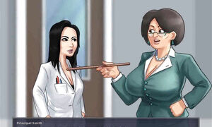 Summertime saga: MILF professor walks around the college with dildo in her pussy ep 73
