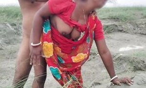 HouseWife In Red Saree Goes For Her Goat And Met A guy bangladeshi HouseWife