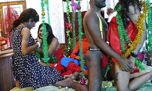 Desi Pornstars Orgy X-mass Special Gangbang Fucked with BBW Sucharita and StarSudipa and 4 Huge Cock ( Hindi Audio )