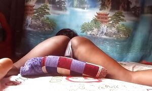 Colombian Tina Dry Humping the Bed Before She Cum