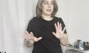 Fully Dressed Woman Masturbation With Magic Wand