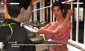 Mrs.Moore Getting Tired of Exercise by Her Futanari Gym Trainer