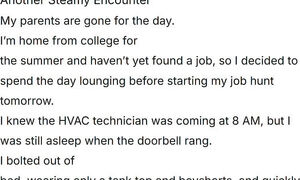 Another Steamy Encounter. I'm home from college for the summer.