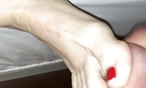 Wifes Feet Working My Cock