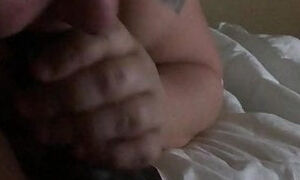Nasty Caucasian bbw Sucking on a BBC
