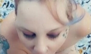 Hot summer cold ice blowjob public park play