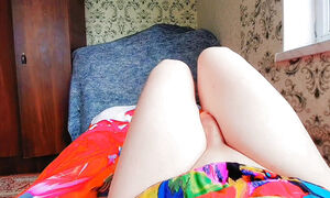 +18 Model Crossdresser Kitty Sexy Villager Housewife Dress Long Stockings White BBW Femboy