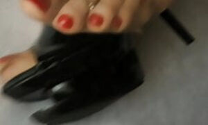 Soles NYLONS HIGH high-heeled slippers