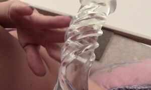 Amanda Tate Mastyrbring With Her Favorite Clear Cock Glass Dildo