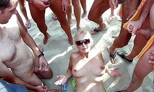 Gang-bang huge-chested Mature Outdoor