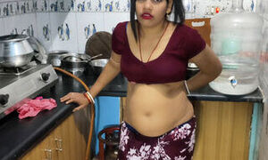 Sexy indian housewife enjoy with her room owner when she is cleaning room