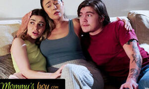 MOMMY'S BOY - MILF Dana Vespoli Soothes Scared Stepdaughter Demi Hawks & Stepson With FFM THREESOME
