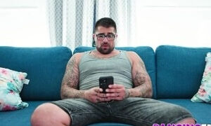 Banging Family - a BBW Step-Mom is Cock Throated Badly by a Stranger.