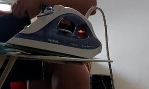Amateur wife does housework naked.