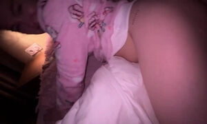 Aroused stepsister waits for her stepbro to come and creampie her pussy