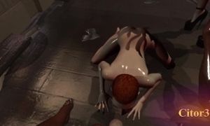 Citor3 3D VR Game: SFM Bondage thick huge tits huge ass futanari fucks male slave in horror porn