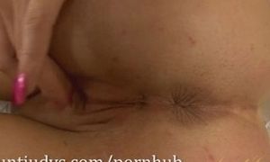 Leah takes off her clothes and fondles her mature labia