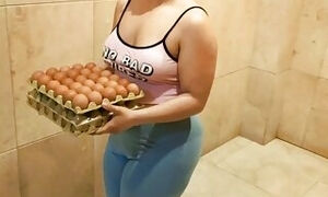 My neighbor loves to eat the whole egg in the morning.