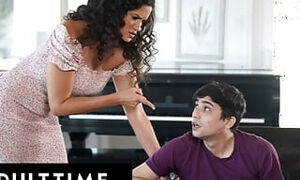 ADULT TIME - Stepmommy Penny Barber Teaches Stepson Ricky Spanish A Lesson About Looking At Nudes!