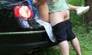 I took my neighbor's wife out into nature to fuck, secretly from her cuckold husband!