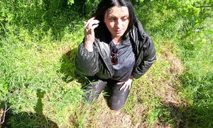 Hot Outdoor Blowjob and Cum Play with a Down-jacket 269