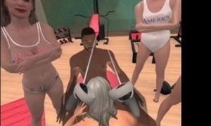 When trio pornographic stars observed me have a VR three way with BIG BLACK COCK