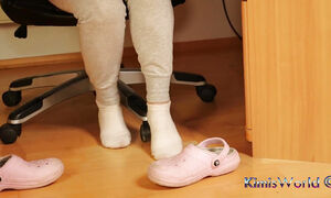 Dirty White Socks - Dangling and Foot Tease in Sweats
