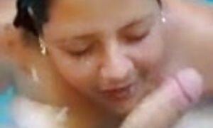 Indian wife pool blowjob