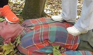 two german proll brats trample old slave outdoor no mercy
