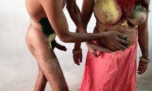 Wife cheated her husband and  played holi and got fucked with husband's freind