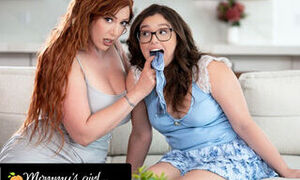 MOMMY'S GIRL - Redhead MILF Lauren Phillips Caught Stepdaughter Leana Lovings Sniffing Dirty Panties