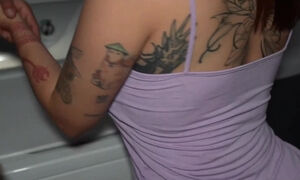 Inked latina got cum all over her huge ass after a hot fuck