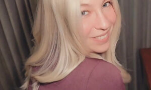 Blonde girl is really into me and my cock. On her knees worshipping it