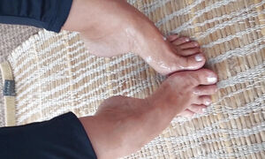 Amateur Blonde Mature Wife Enjoys Feet Worship and Sex in a Kitchen