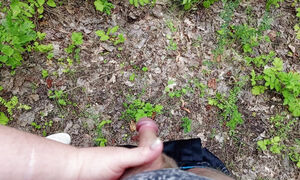 Mother-in-law sucks my dick in a public park and swallows hot cum