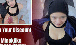 Hot Hijab Girl Show Her Big Ass and Got Cum Shower by Personal Trainer - Minokiiko