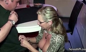 German MILF Seduce Young Worker to Fuck When Home Alone